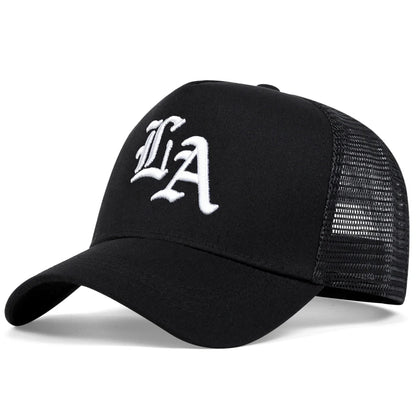 Unisex LA Letter Embroidery Baseball Net Caps