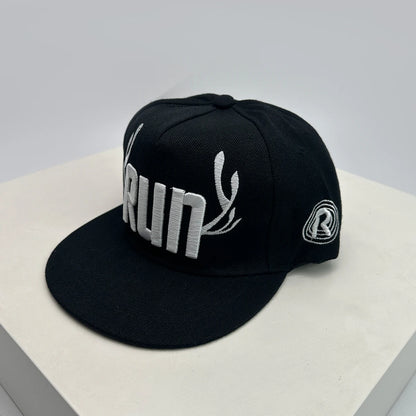 Unisex Flat Eave Embroidered RUN Letters Baseball Hats