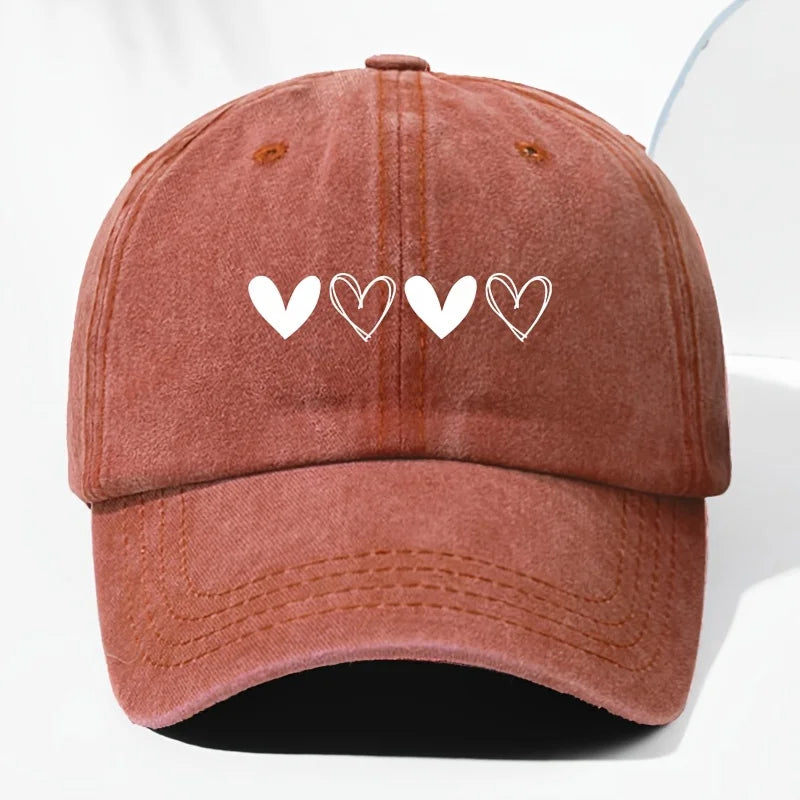Retro Heart Pattern Trucker Baseball Cap