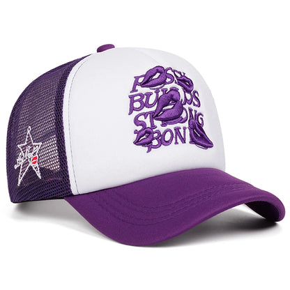 Unisex Lipprint Embroidered Baseball Cap