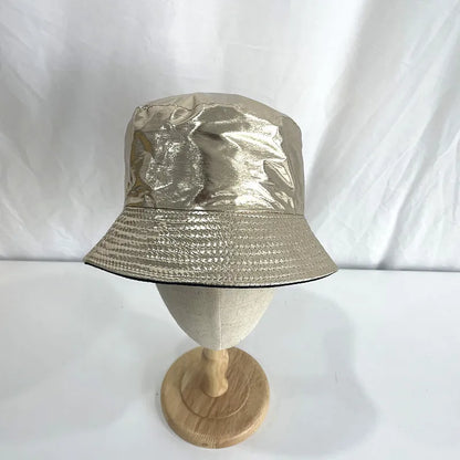 Laser Color Reversible Leather Bucket Hat Men Women