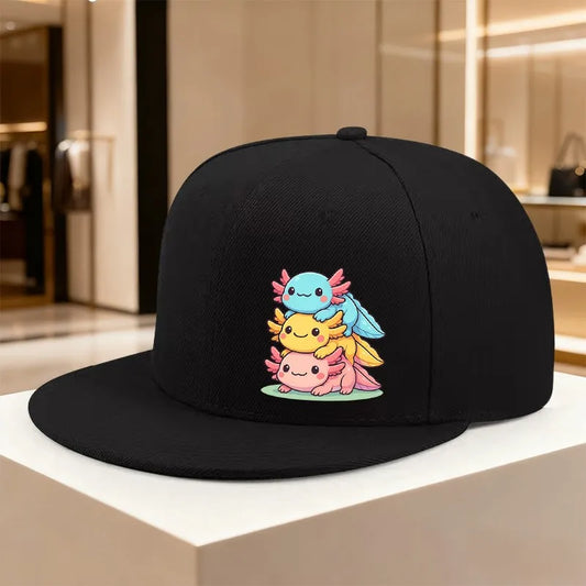 Cute Axolotl Stack Graphic Snapback Cap