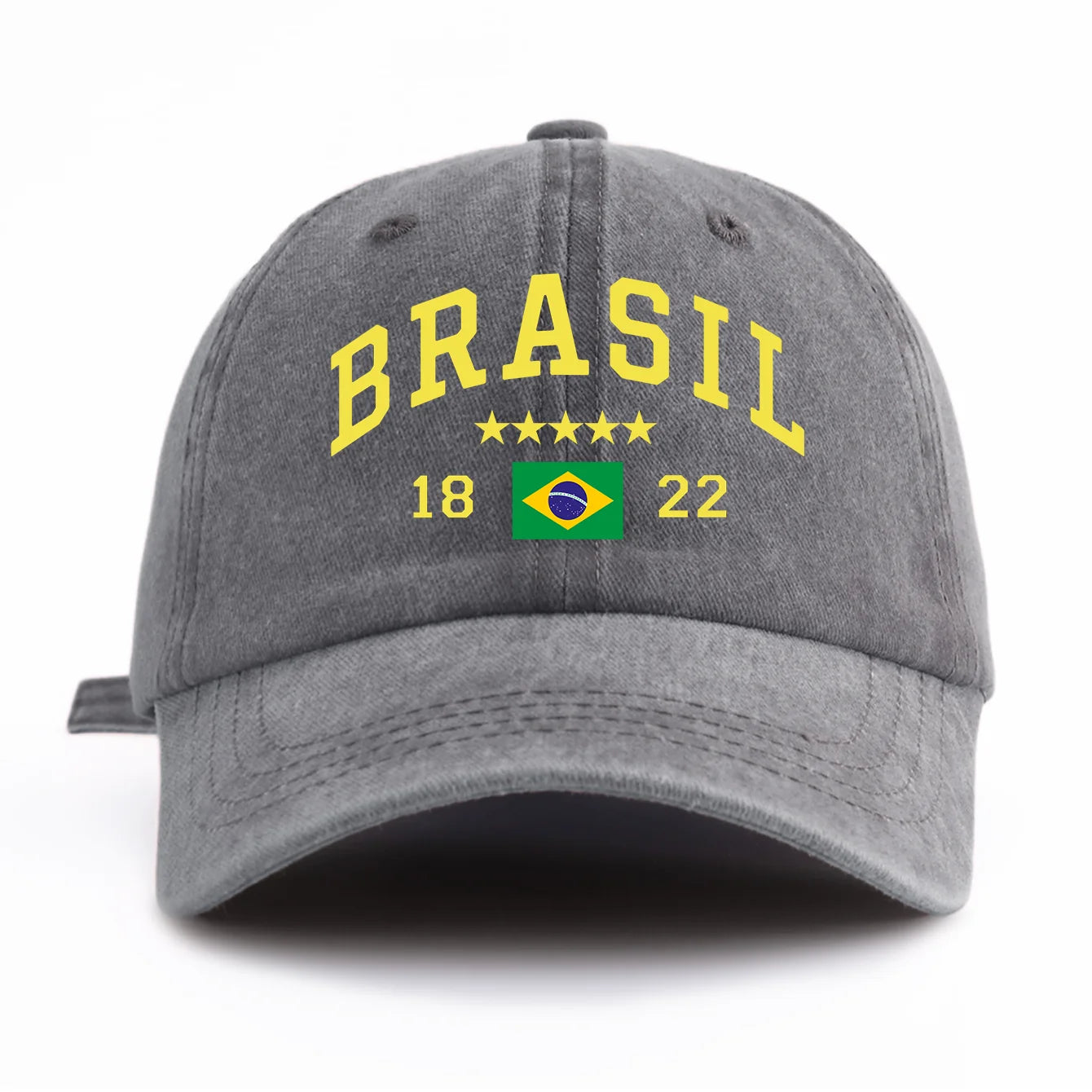 Brasil Print Washed Retro Baseball Cap