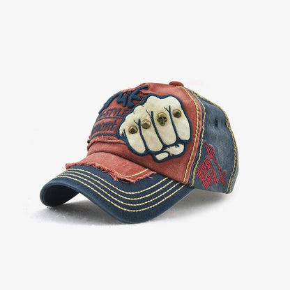 Rivet Letter Embroidered Hip Hop Baseball Cap