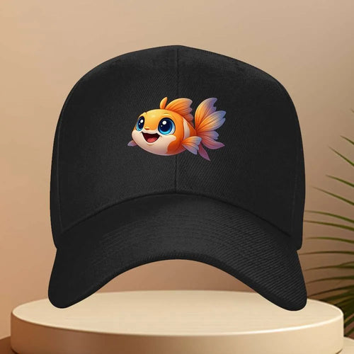 Cute Goldfish Cartoon Eye Print Adjustable Baseball Cap