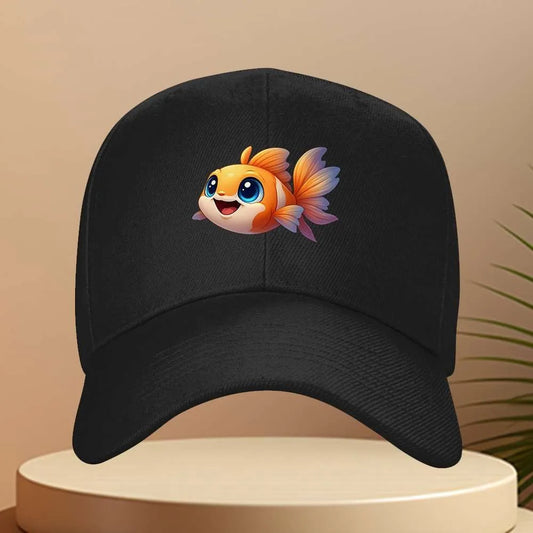 Cute Goldfish Cartoon Eye Print Adjustable Baseball Cap