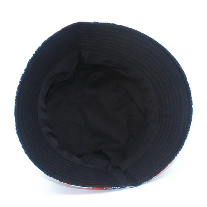 Wide Brim Butterfly Print Outdoor Panama Bucket Hat