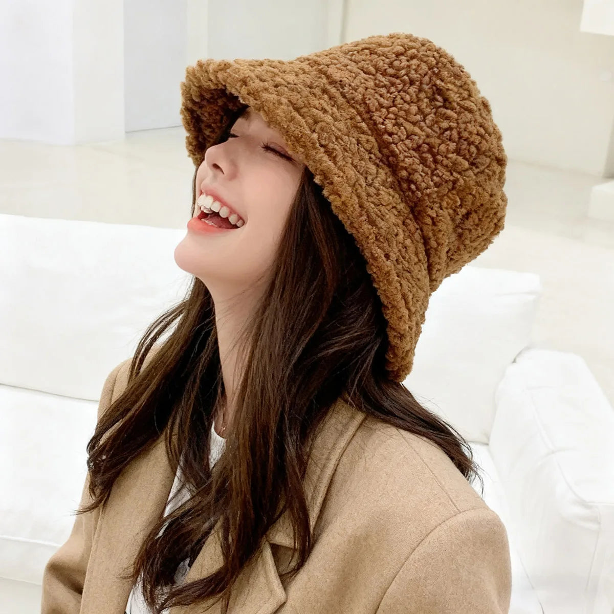 Korean Plush Fleece Lined Bucket Hat