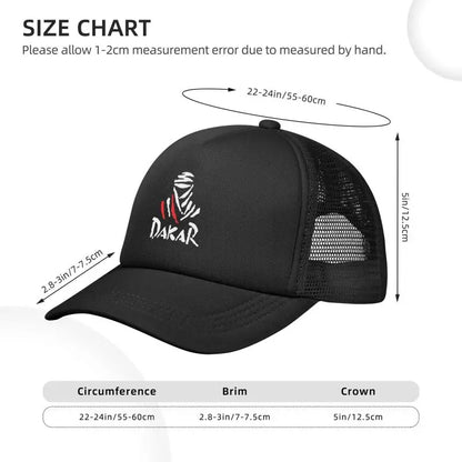 Cycling Dakar Rally Print Mesh Hip Hop Baseball Cap
