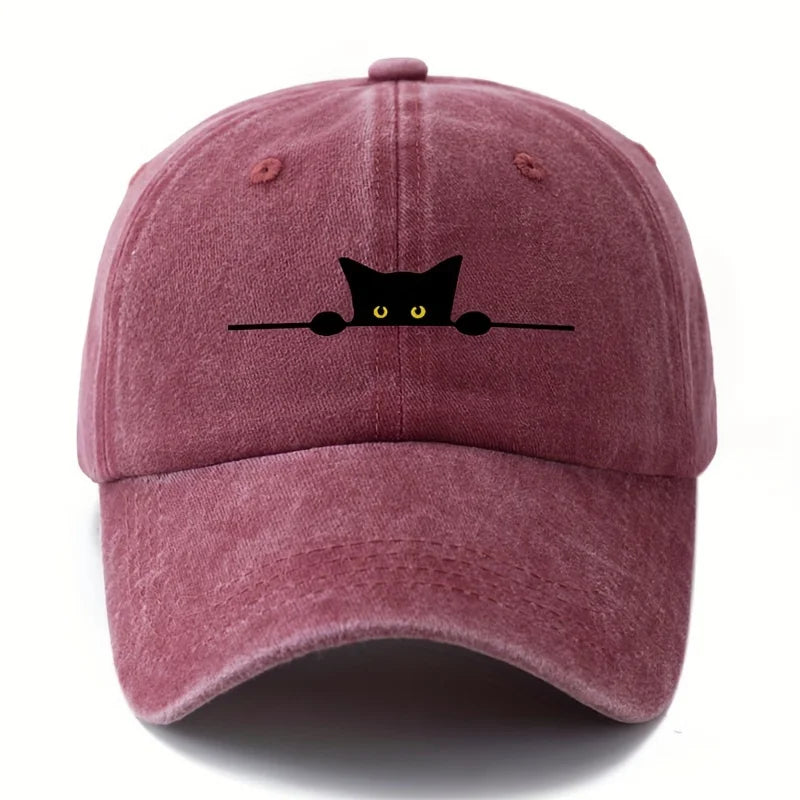 Cartoon Cat Printed Adjustable Baseball Cap