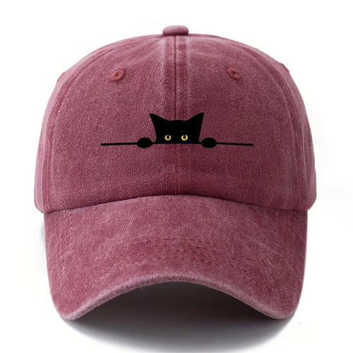 Cartoon Cat Printed Adjustable Baseball Cap