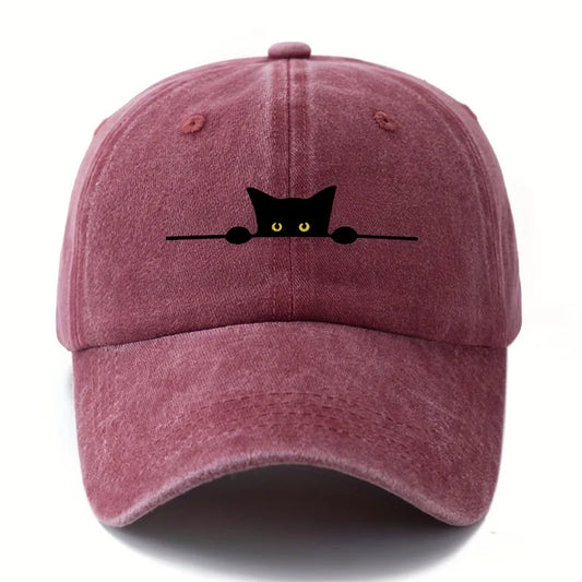 Cartoon Cat Printed Adjustable Baseball Cap