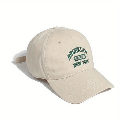 Brooklyn Embroidered Cotton Snapback Baseball Cap