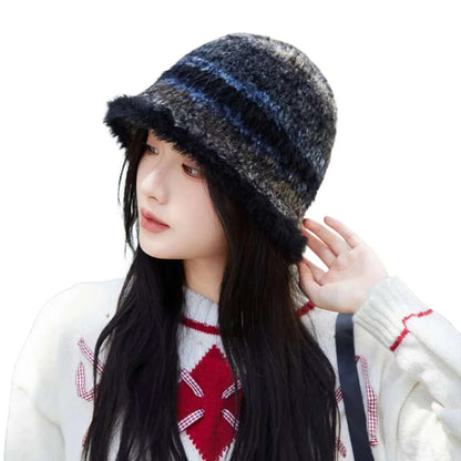 Gradient Plush Earflap Winter Bucket Hat