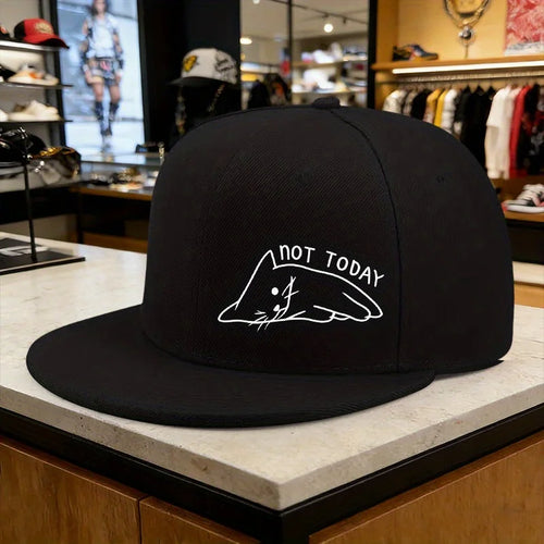 Not Today Lazy Cat Graphic Snapback Cap