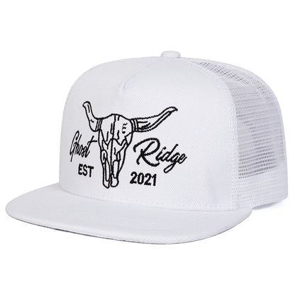 Unisex Ox Head Embroidery Hip-hop Net Hats