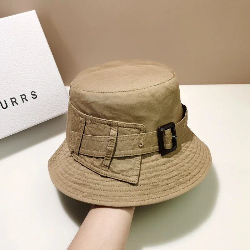 Luxury Belt Buckle Fashion Bucket Hat for Women