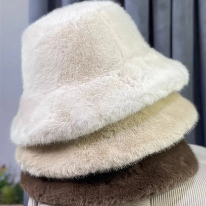Fluffy Faux Fur Winter Bucket Hat