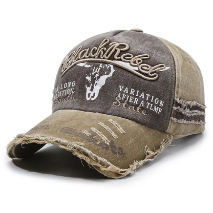 Washed Retro Embroidery Sun Protection Baseball Cap