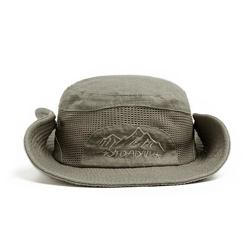 Summer Breathable Cotton Mesh Outdoor Bucket Hat