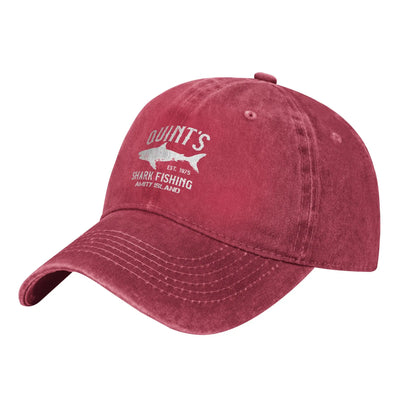 Quint Shark Distressed Washed Jaws Summer Baseball Cap