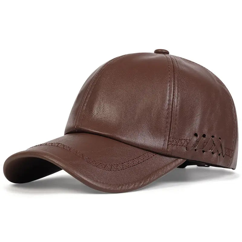 Fashion Winter Leather Baseball Cap