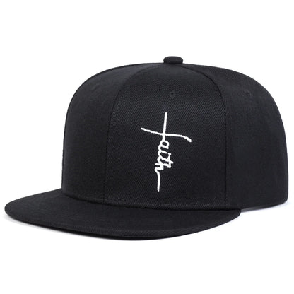 Unisex Faith Letter Cross Embroidery Hip-hop Hats