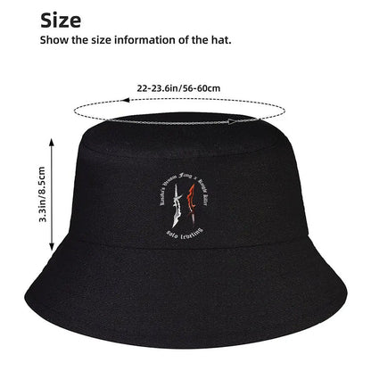 Demon Fang Knight Sword Graphic Bucket Hat