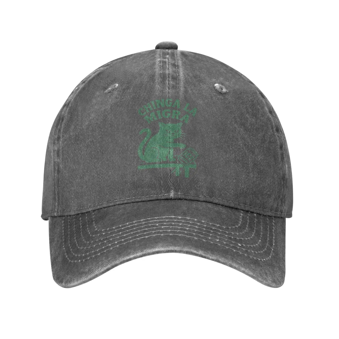 Vintage Distressed Chinga-La-Migra Cat Baseball Cap