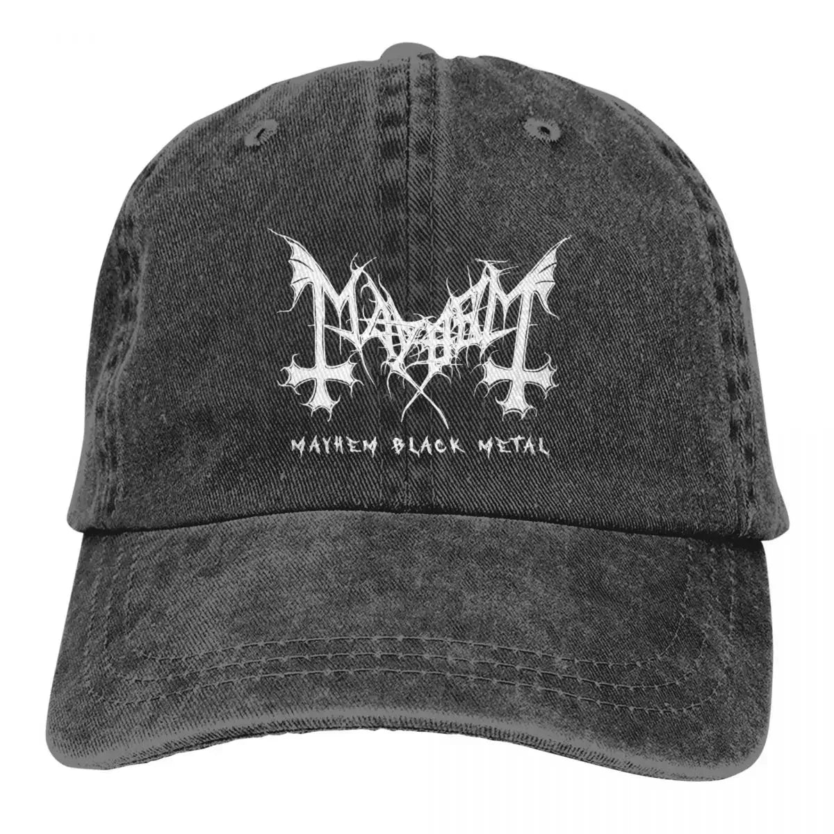Mayhem Black Metal Denim Baseball Cap