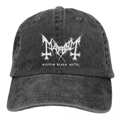 Mayhem Black Metal Denim Baseball Cap