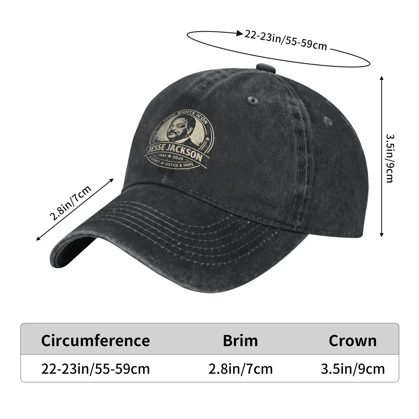 Jesse Jackson Washed Trucker Style Baseball Cap