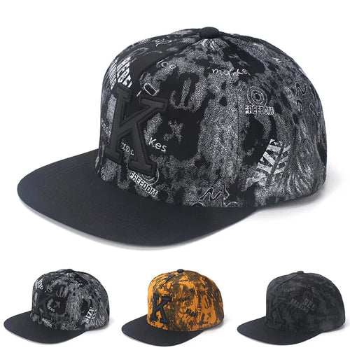 K Letter Hip Hop Snapback Cap