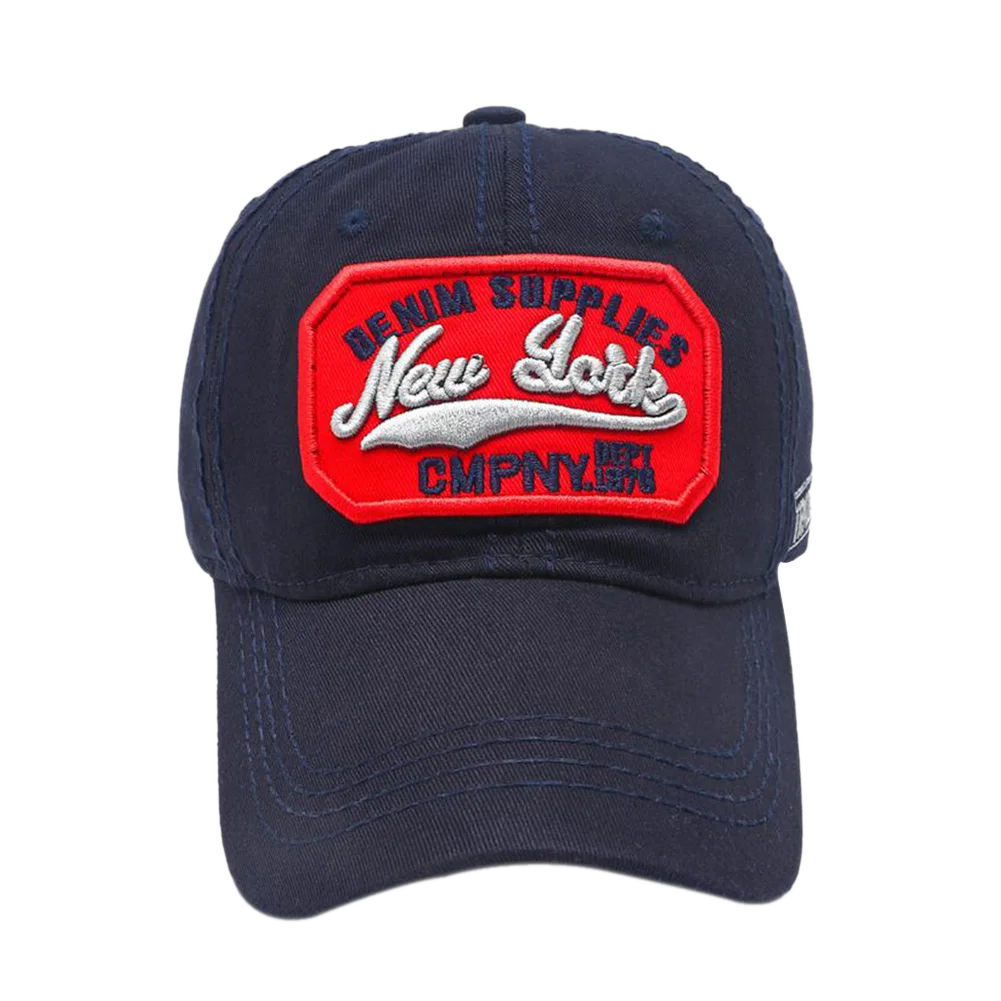 New York Letter Embroidered Washed Cotton Snapback Baseball Hat