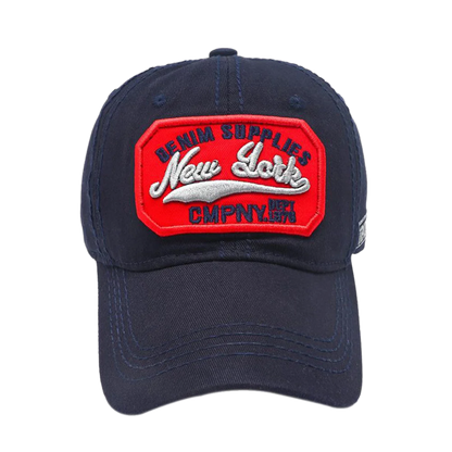 New York Letter Embroidered Washed Cotton Snapback Baseball Hat