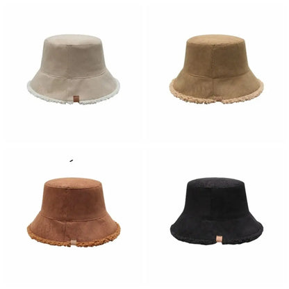 Korean Casual Lamb Wool Winter Bucket Hat
