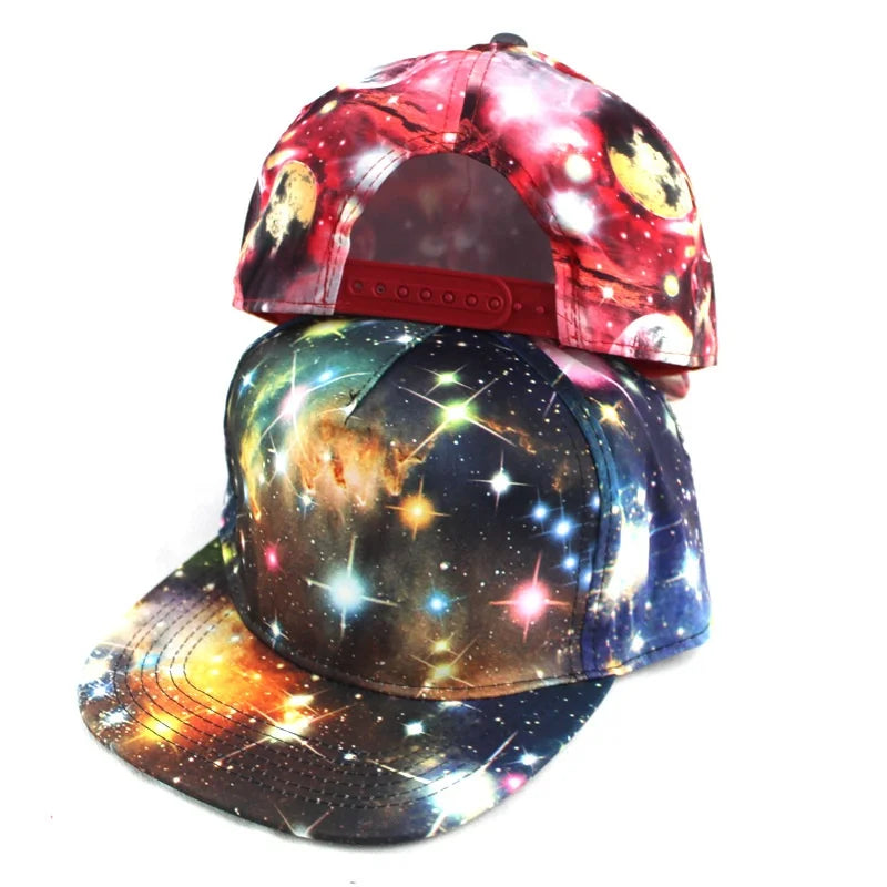 Women Men Galaxy Print Star Hip Hop Cap