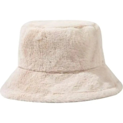 Faux Fur Winter Bucket Hat Women Soft Warm Fisherman Cap