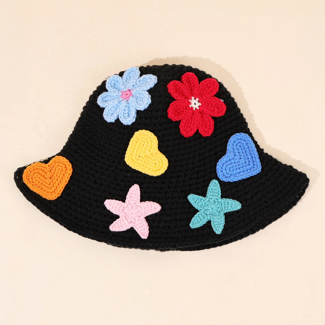 Vintage Flower Knitted Hollow Bucket Hat