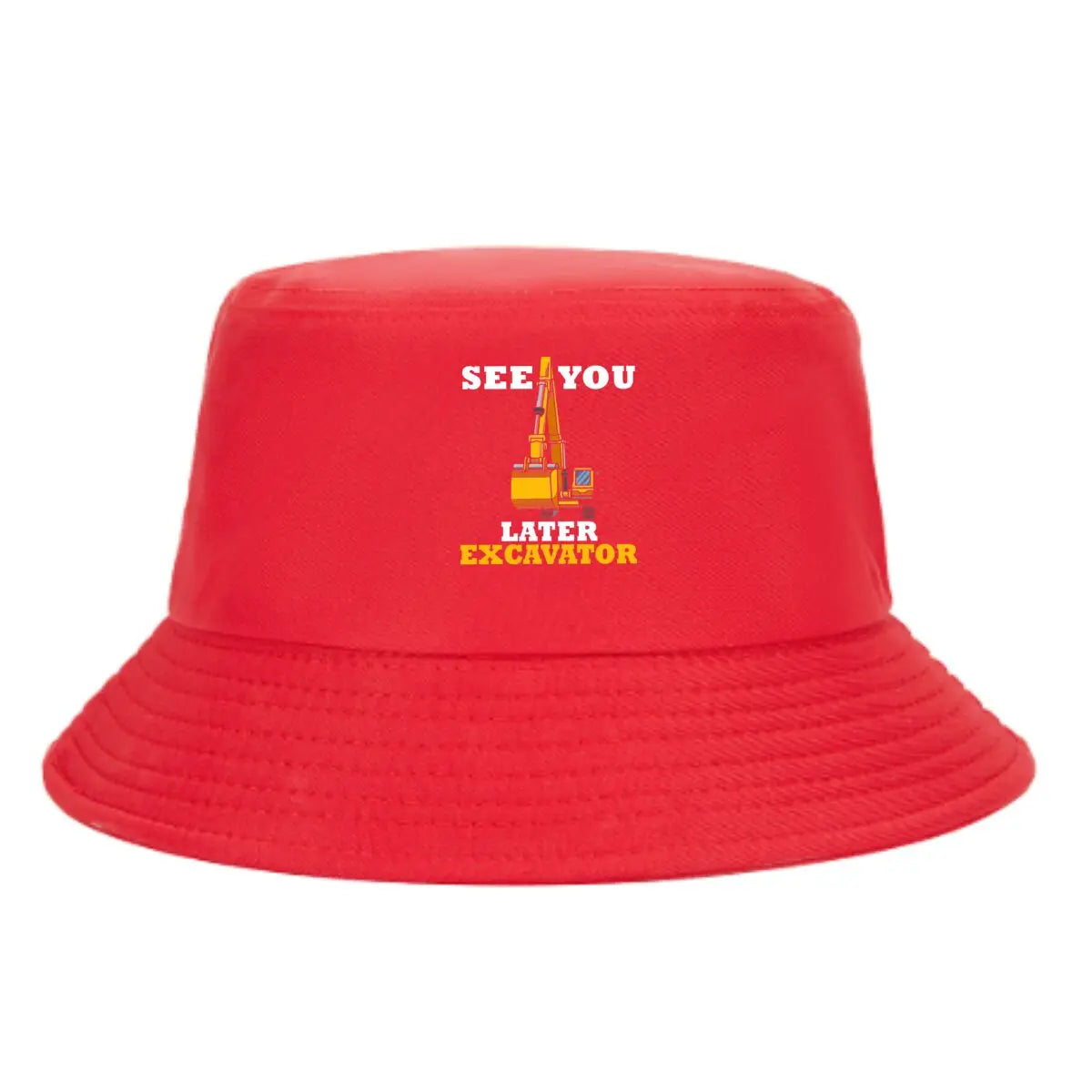 Bold Construction Excavator Graphic Bucket Hat