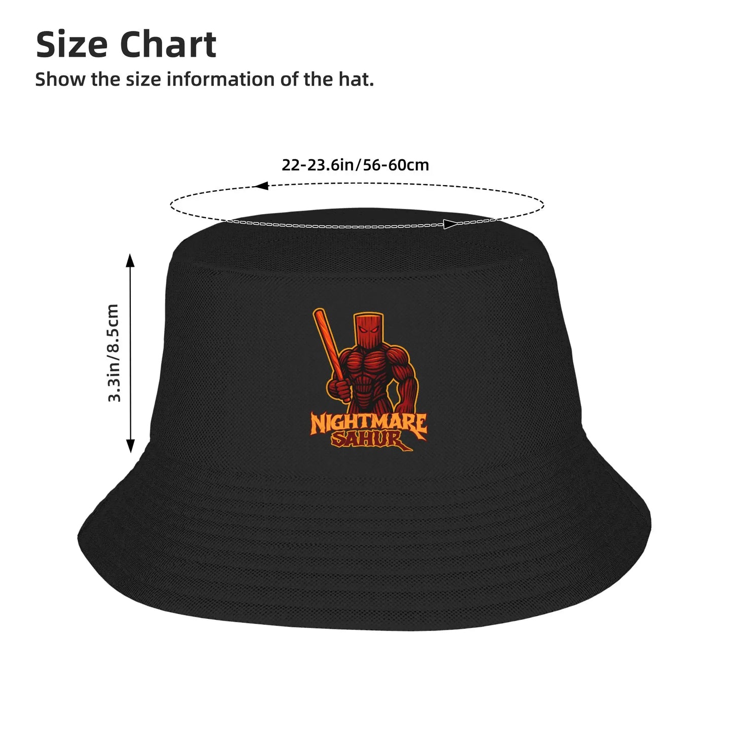 Nightmare Sahur Funny Italian Brainrot Bucket Hat