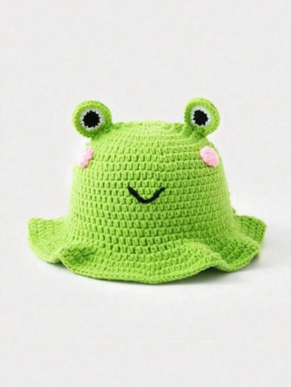 Hand Woven Frog Ruffled Fisherman Bucket Hat