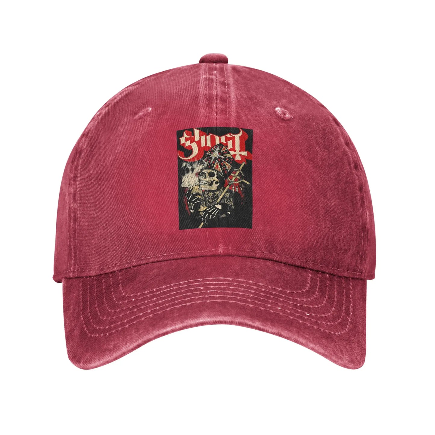 Swedish Rock Band Ghost Washed Denim Baseball Cap
