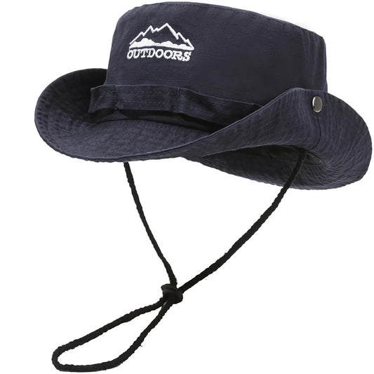 Wide Brim Letter Print Fisherman Bucket Hat