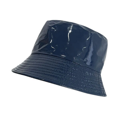 Shiny PU Leather Hip-Hop Bucket Hat
