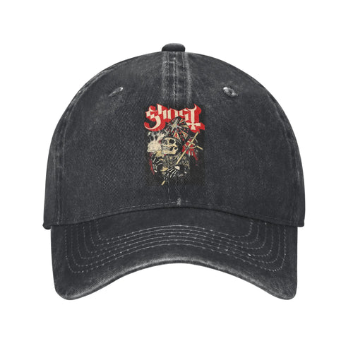 Swedish Rock Band Ghost Washed Denim Baseball Cap