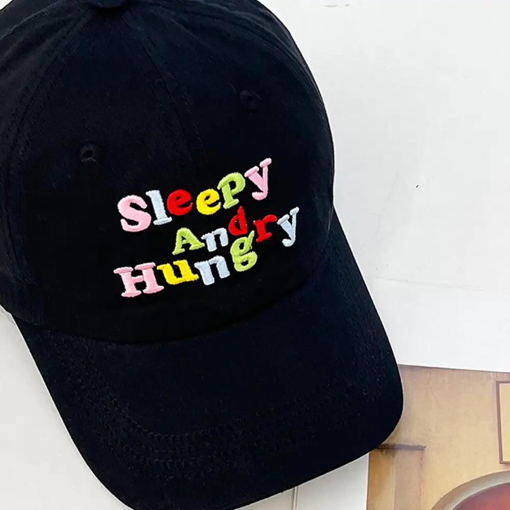 Hip Hop Sleepy and Hungry Embroidery Baseball Cap