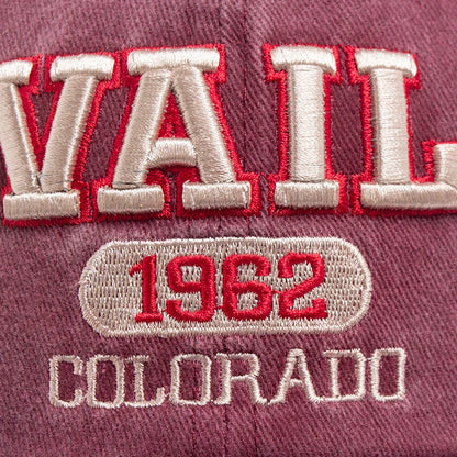 VAIL Letter Embroidered Cotton Soft Top Baseball Cap