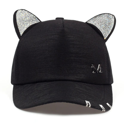 Cute Cat Ears M Label Baseball Cap
