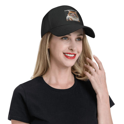 Everythings Ok Crying Cat Meme Baseball Cap